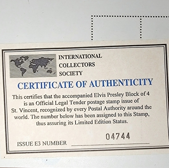 Elvis Stamps with Certification of Authentication RARE x 5 Collectors - Picture 11 of 15